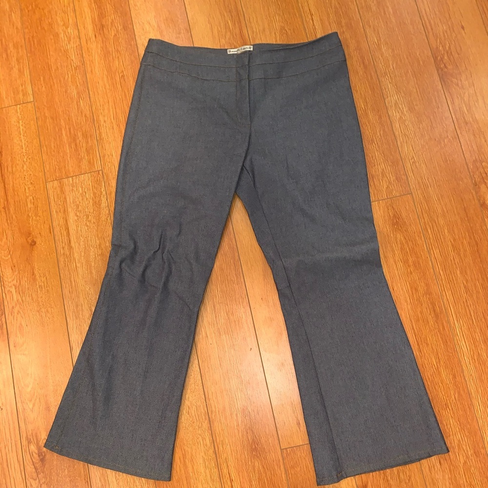 Blue grey bell bottom trousers
